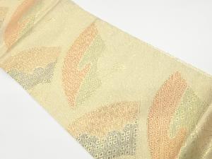 リサイクル　佐賀錦扇に菱模様織出し袋帯